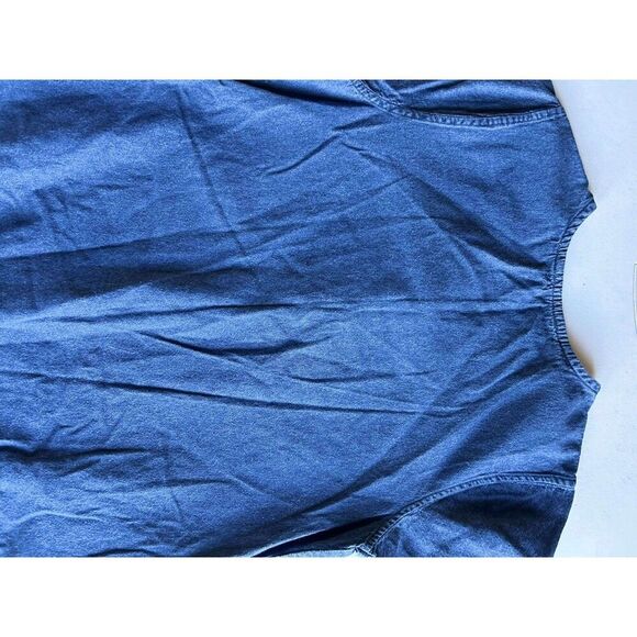 La Cera Denim Dress: P-Med. Vintage 90s Embroidered Applique Floral Pockets - Picture 9 of 9